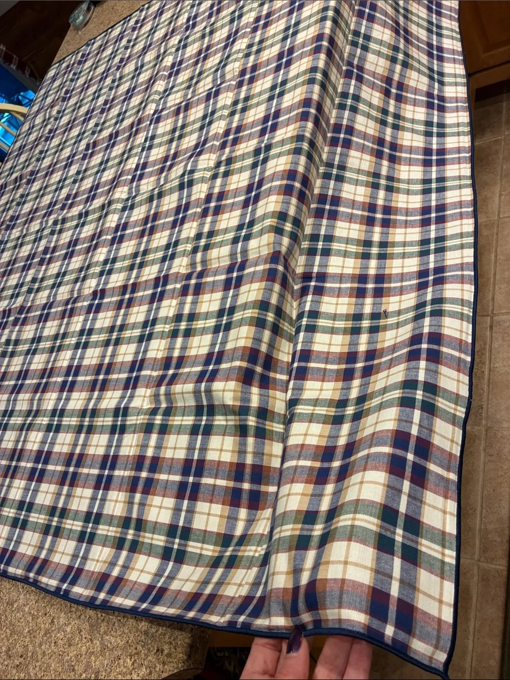Longaberger Woven Traditions Plaid Fabric Square SMELLS MUSTY